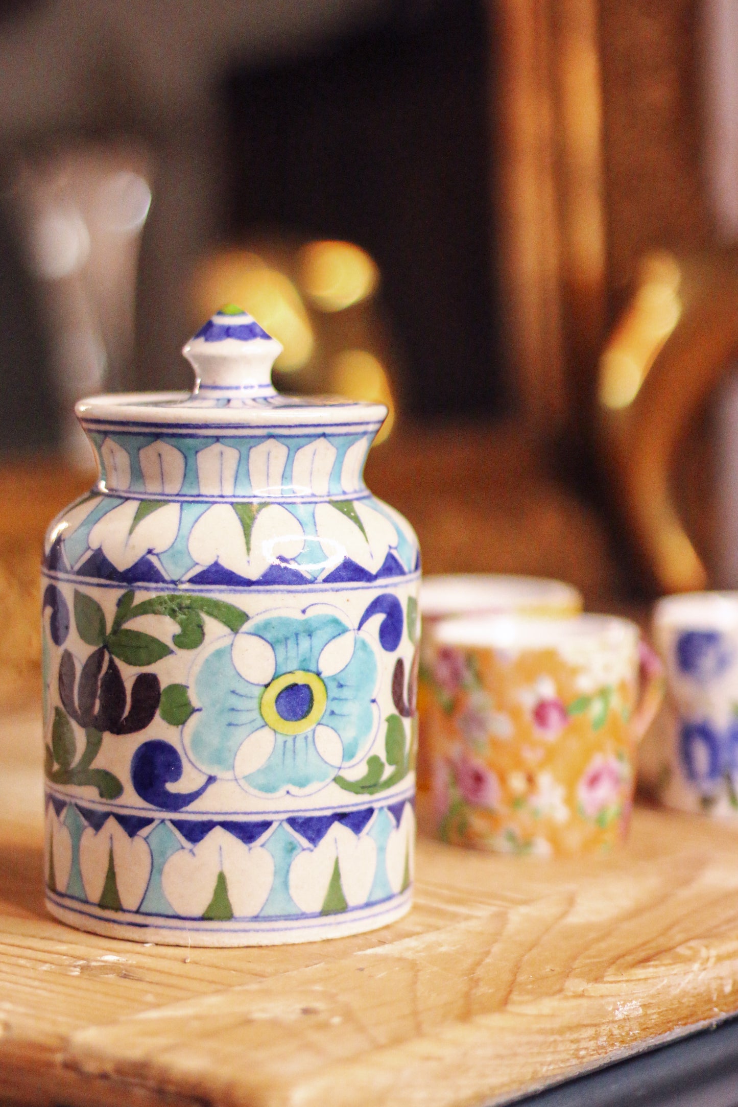 Jar poterie bleue de Jaipur.