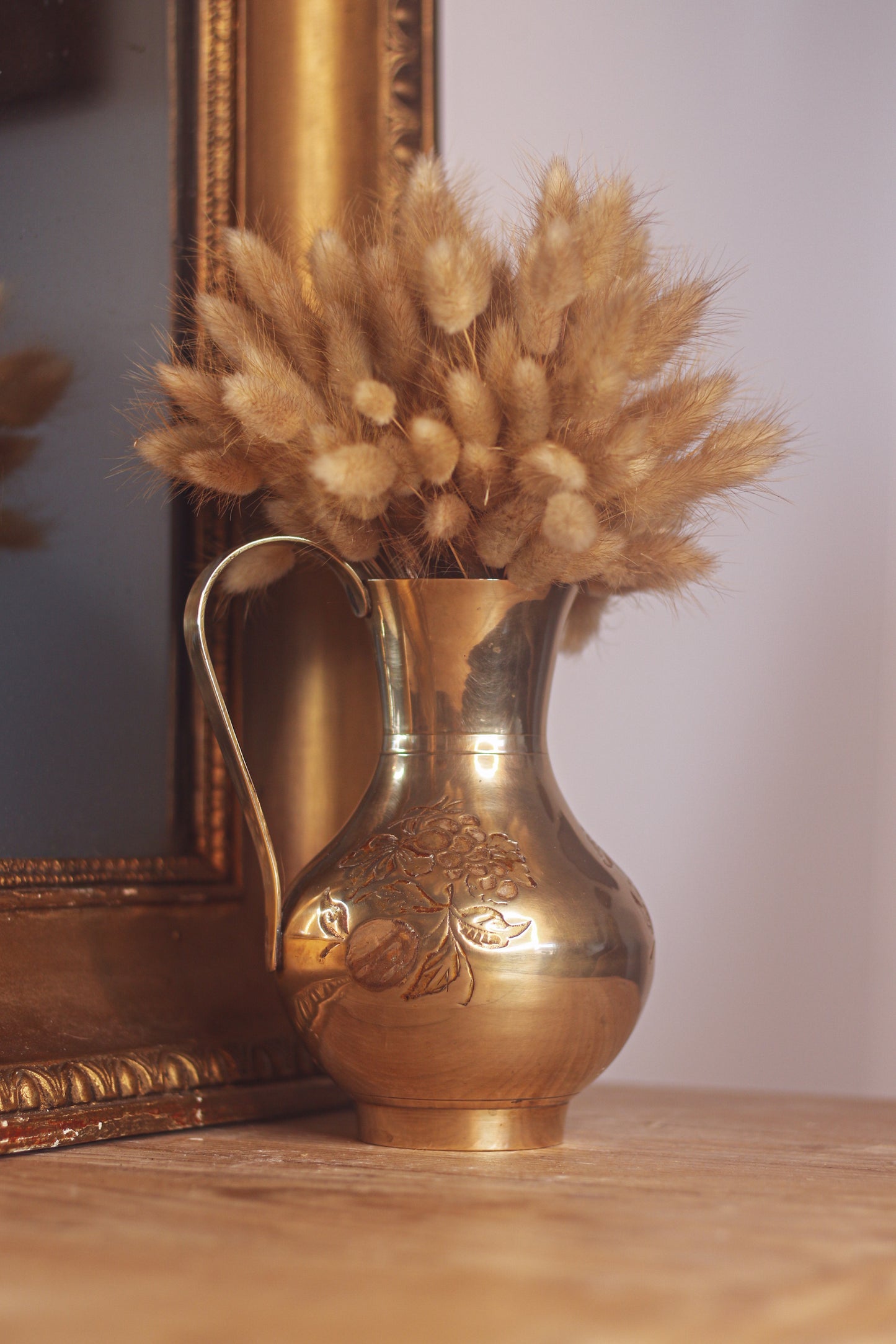 Pichet/vase en laiton doré